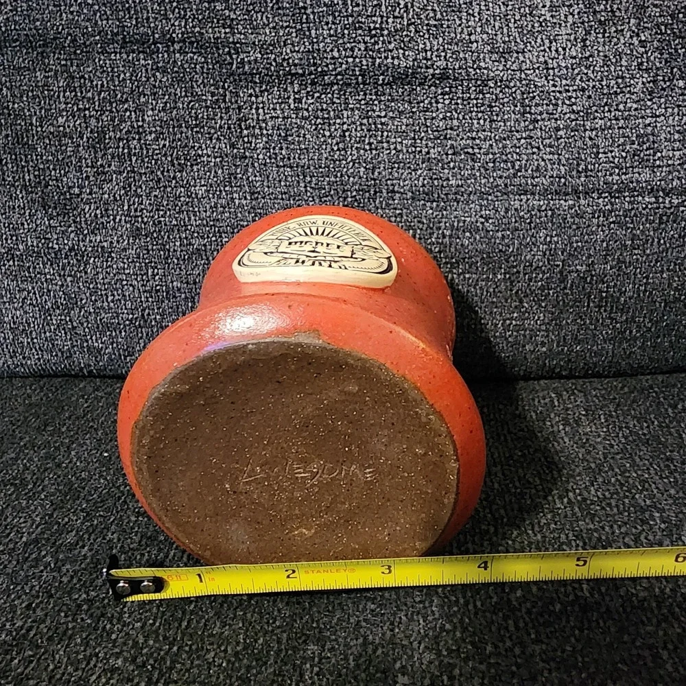 Higbee Honey Red Glazed Butter Crock.‎ Bees. Pottery. Signed